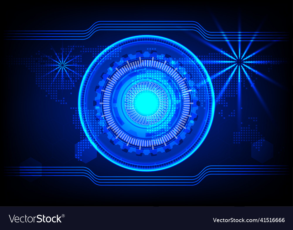 Graphics design hitech technology circle style vector image Graphics design hitech technology circle style