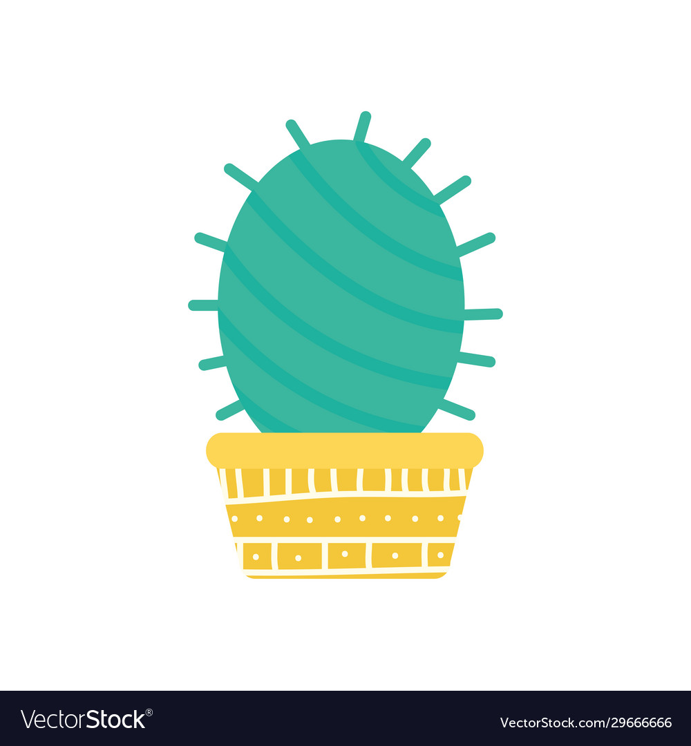 Isolated cactus inside pot block gradient style