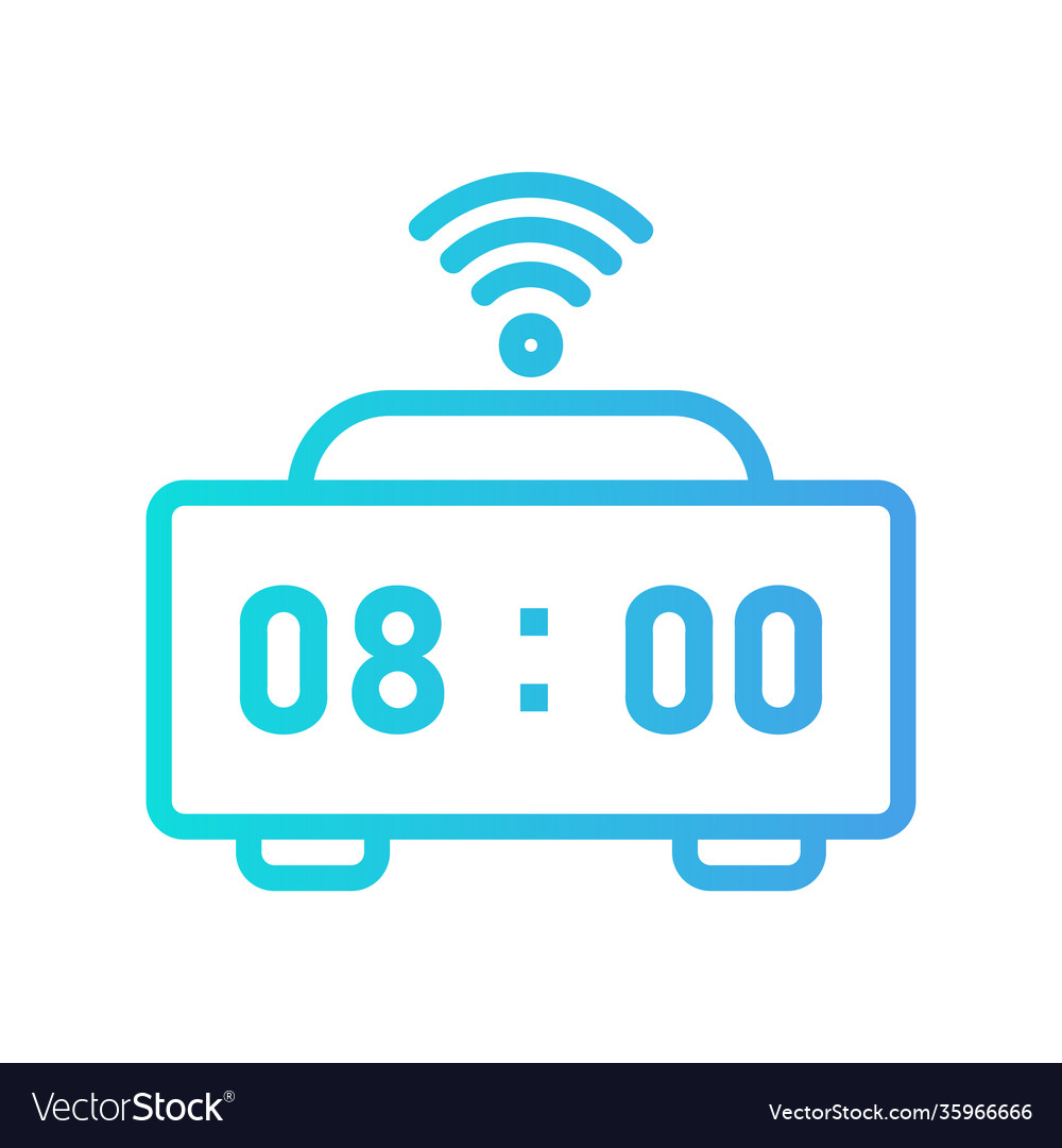 Smart clock icon in gradient style about internet vector image Smart clock icon in gradient style about internet