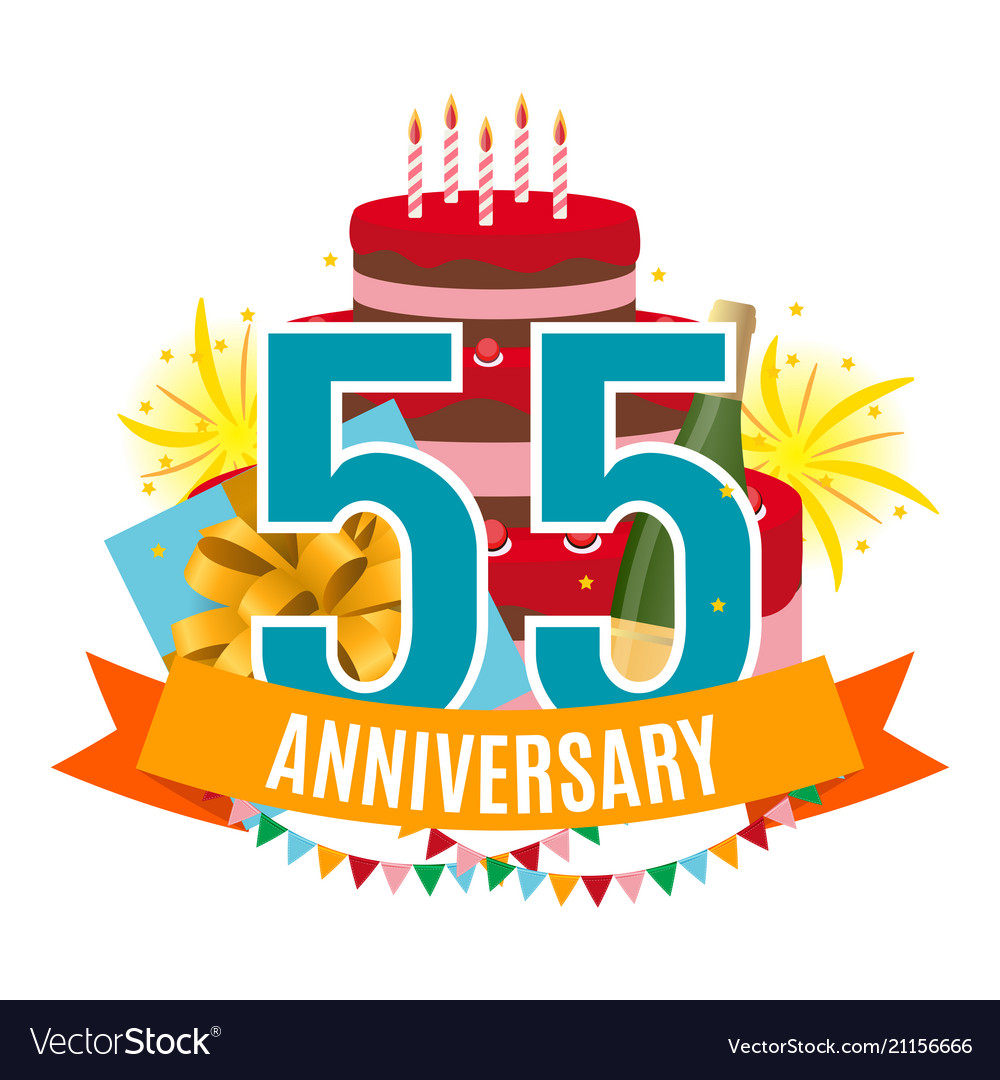 Vorlage 55 Jahre Jubiläum Glückwunsch vector image Vorlage 55 Jahre Jubiläum Glückwunsch