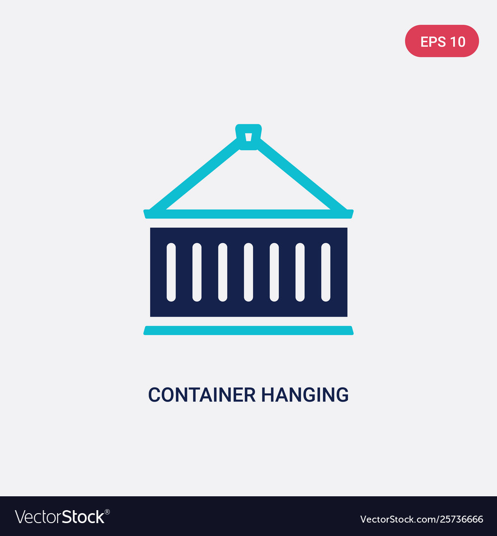 Two color container hanging icon from delivery