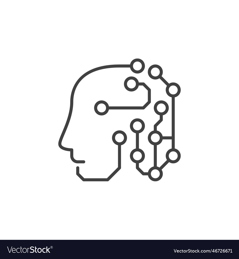 Ai head with circuits artificial intelligence