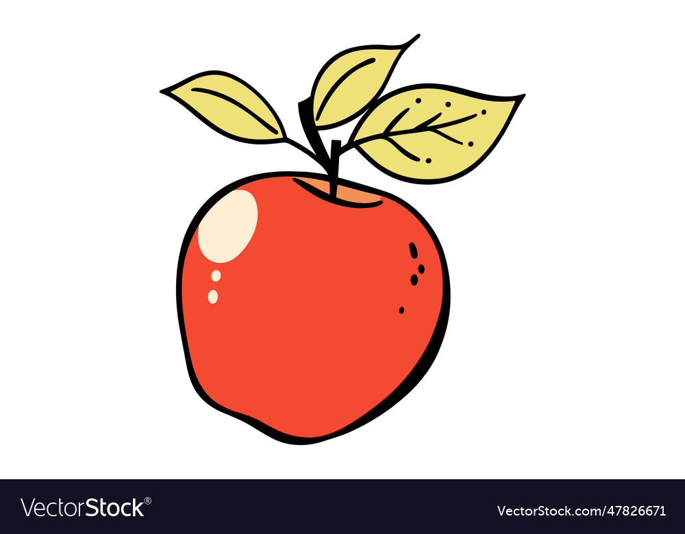 Back to school apple icon with red color