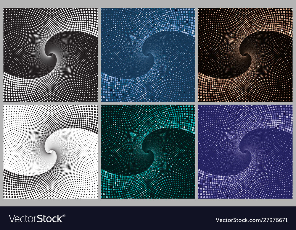 Dotted halftone spiral color pattern or texture vector image Dotted halftone spiral color pattern or texture