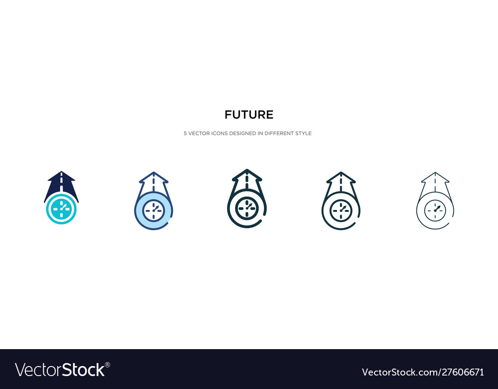 Future icon in different style two colored vector image Future icon in different style two colored