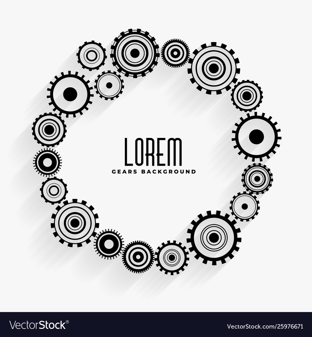 Gears frame background with text space