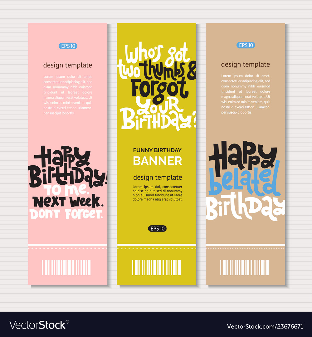 Irreverent Birthday Web Or Print Banners Design Vector Image