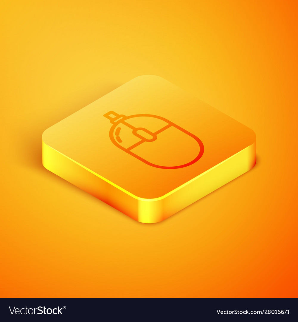 Isometric line computer mouse icon isolated