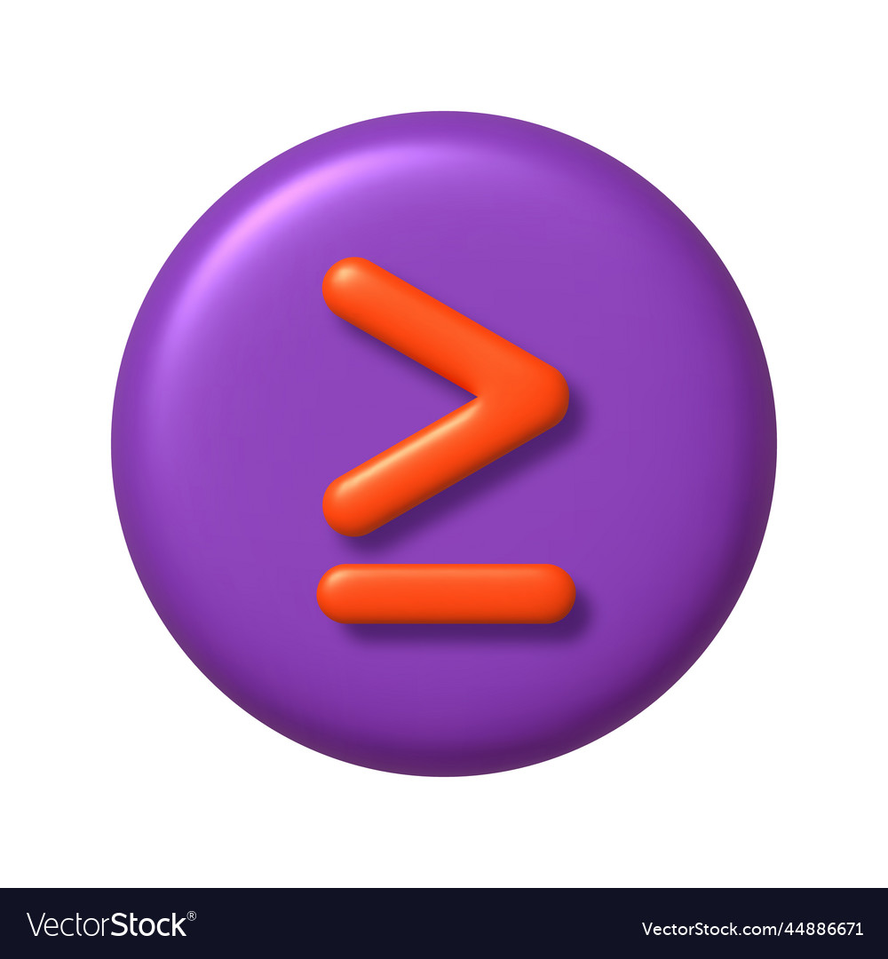 Math 3d icon orange arithmetic greater than