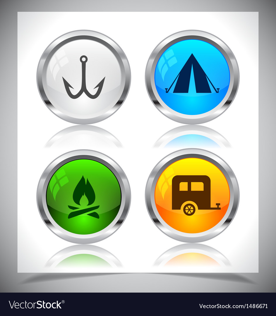 Metal web buttons eps10