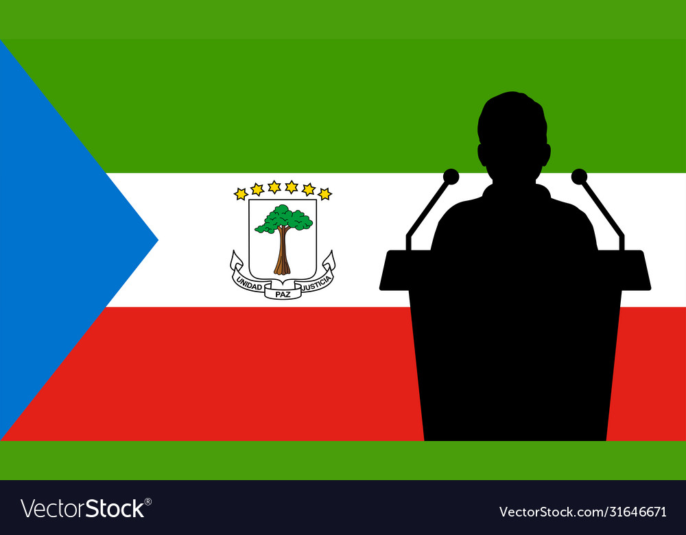 Orator speaking from tribune equatorial guinea Vector Image