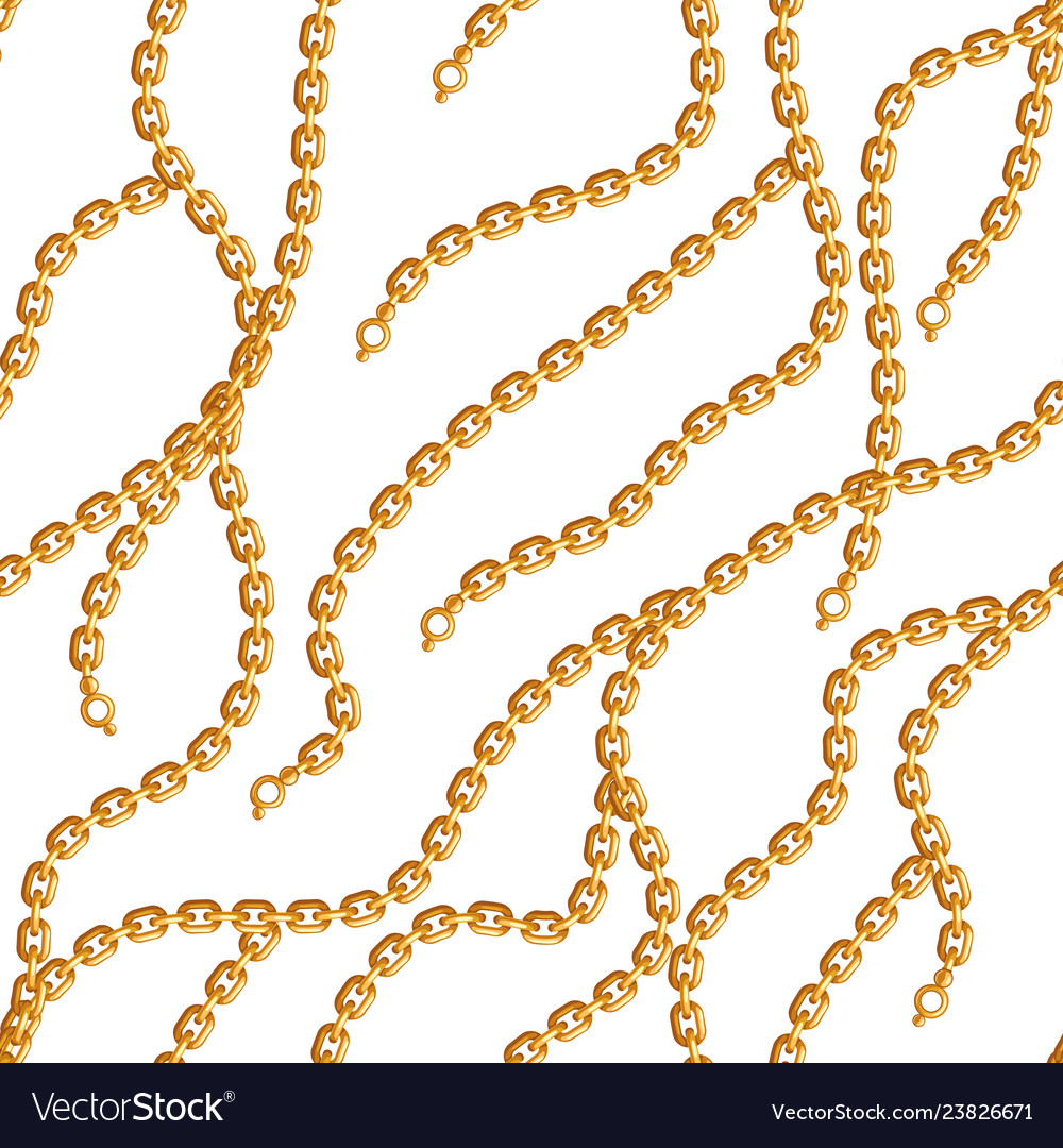 Seamless pattern with golden chains