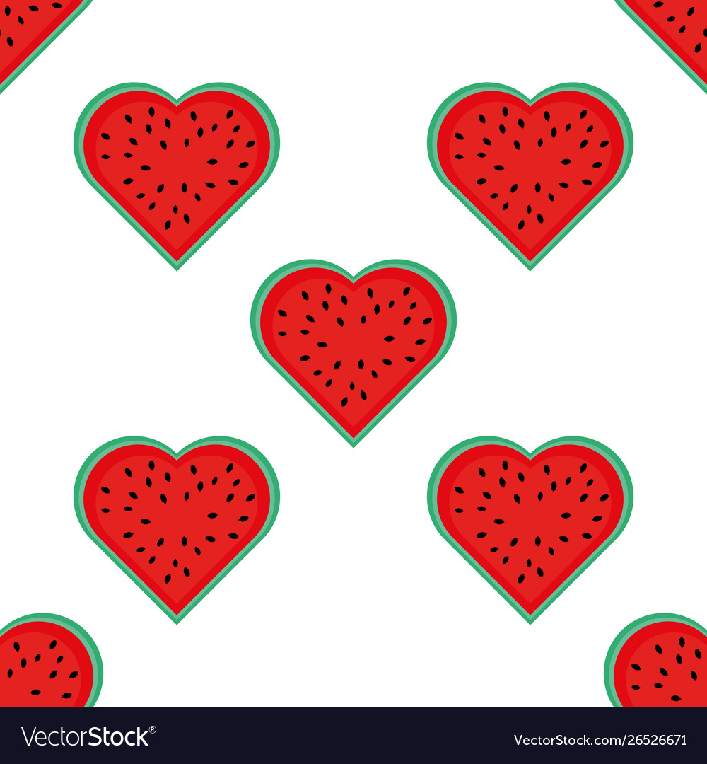 Seamless pattern with watermelon in shape vector image Seamless pattern with watermelon in shape