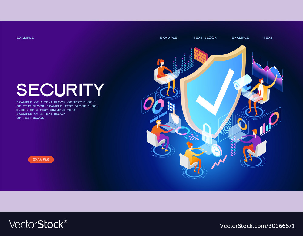 Security control concept banner Royalty Free Vector Image