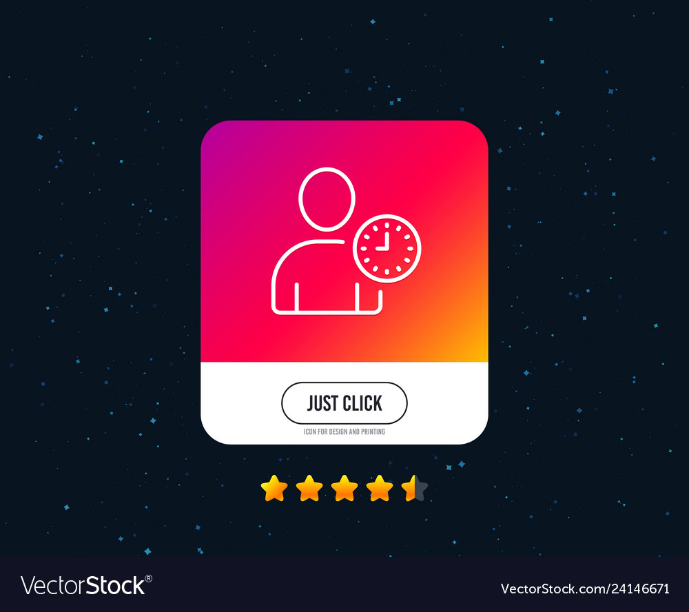 User with clock line icon profile avatar time