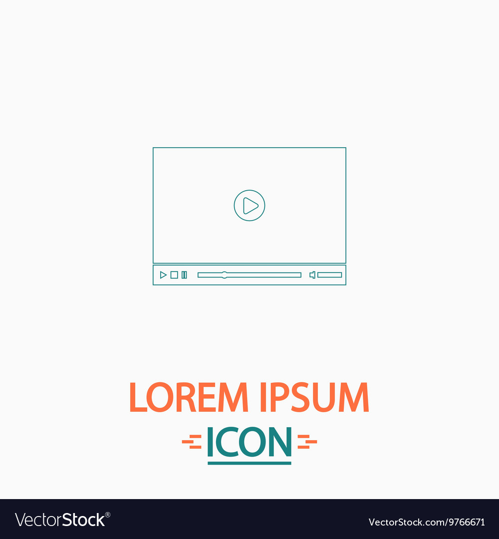 Video player computer symbol vector image Video player computer symbol