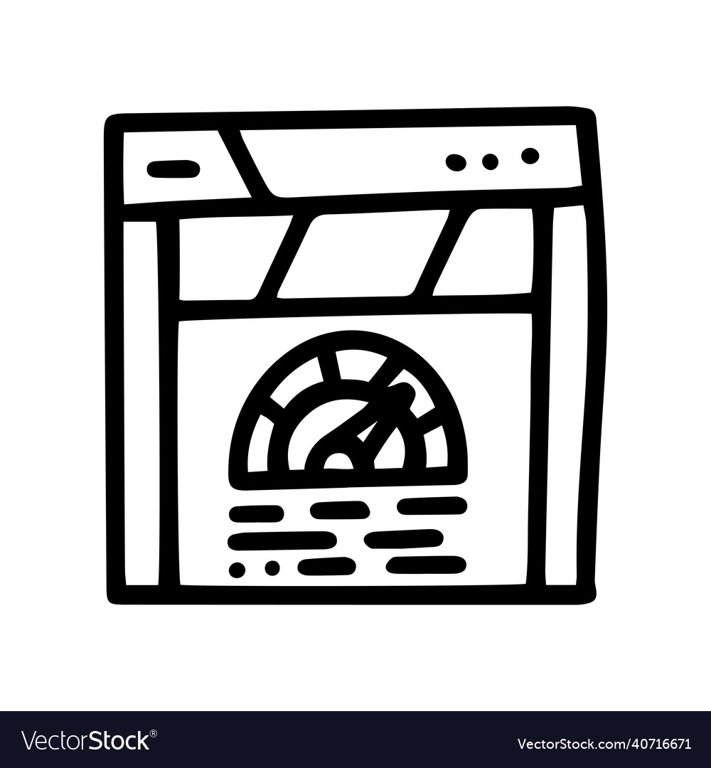 Website load speed line doodle simple icon vector image Website load speed line doodle simple icon
