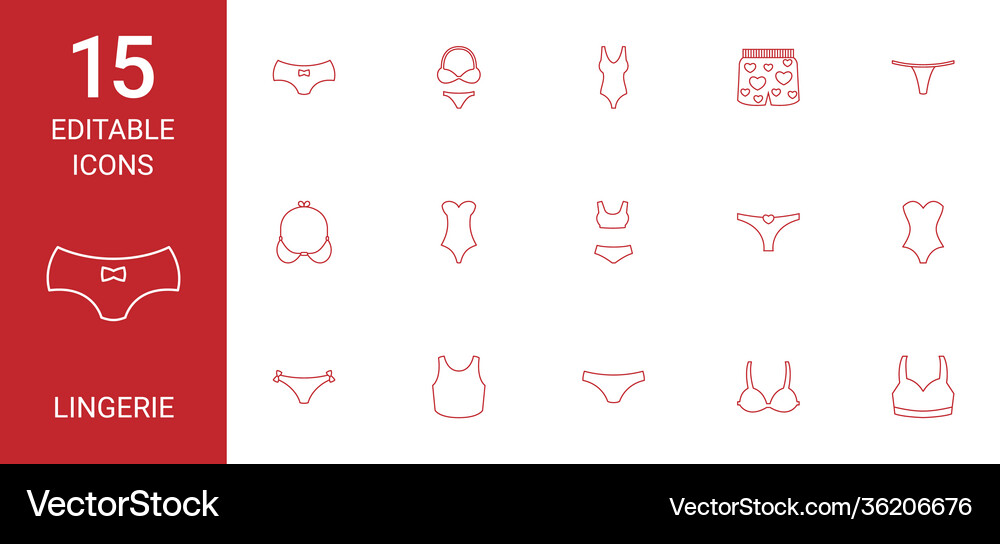 15 lingerie icons Royalty Free Vector Image - VectorStock