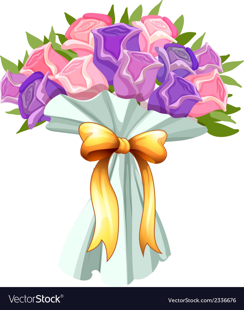 A boquet of blooming flowers Royalty Free Vector Image