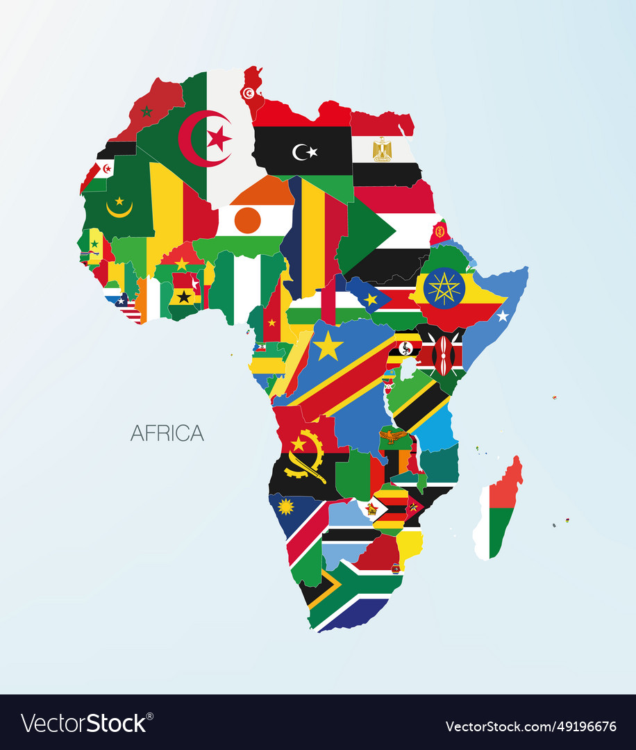 Africa map divided by countries Royalty Free Vector Image