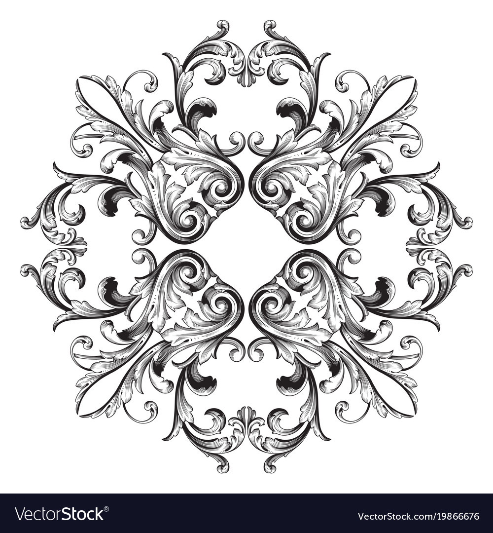 Baroque ornament decoration element