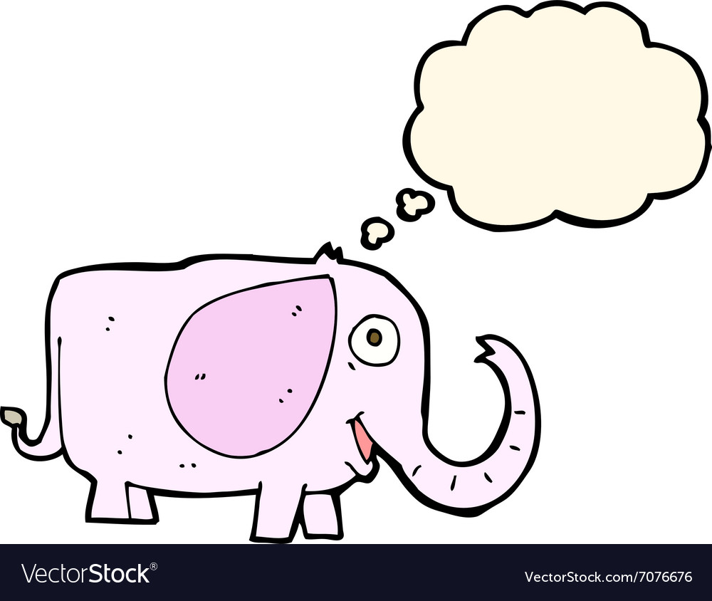 Cartoon baby elephant with thought bubble Vector Image