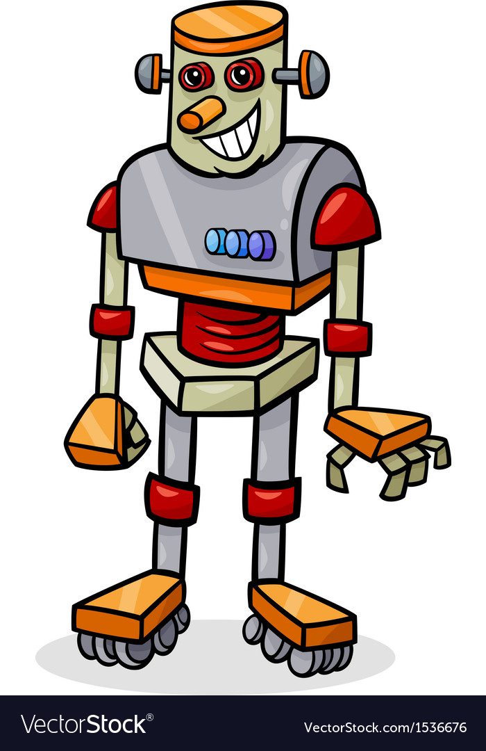 Cartoon robot or droid Royalty Free Vector Image