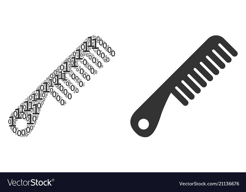Comb composition of binary digits vector image Comb composition of binary digits