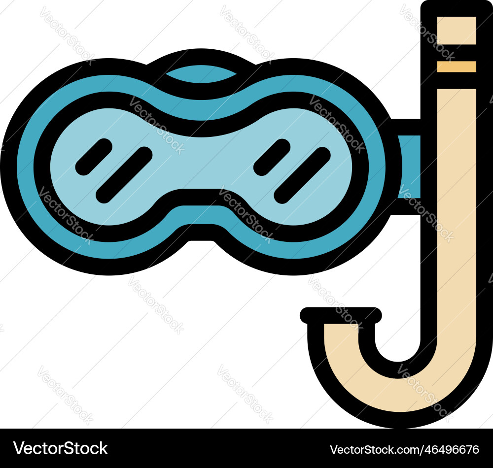Diving equipment icon flat Royalty Free Vector Image