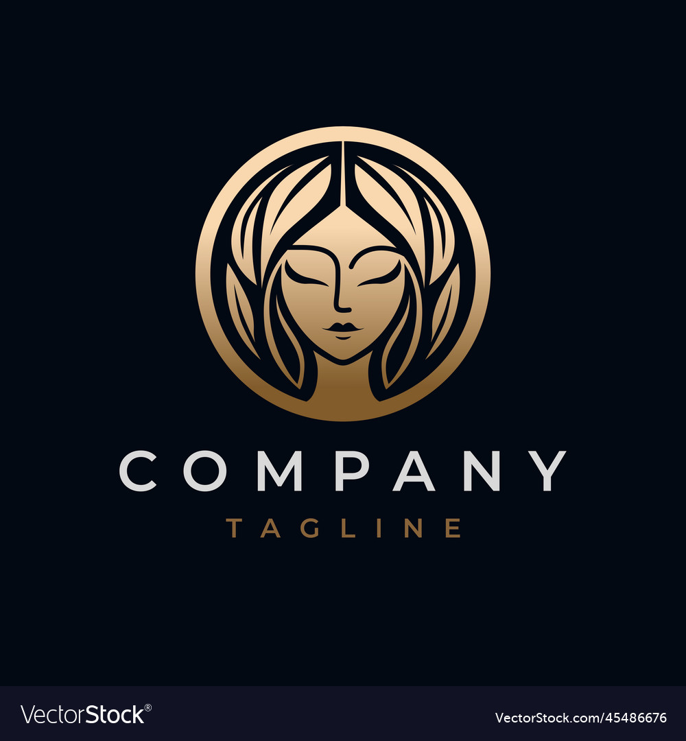 Elegant Circle Woman Logo - Beauty & Wellness