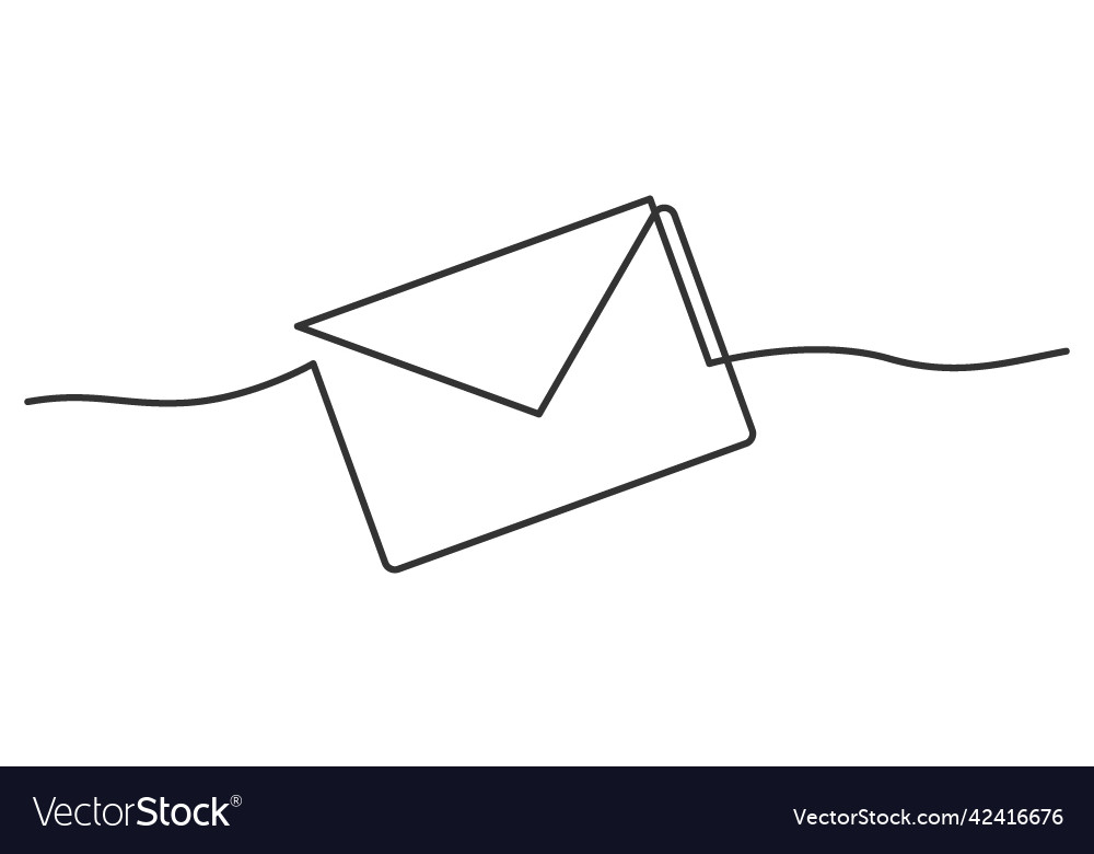 Envelope one line Royalty Free Vector Image - VectorStock