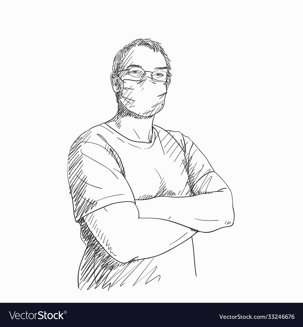 Man with arms crossed over his chest wearing vector image Man with arms crossed over his chest wearing