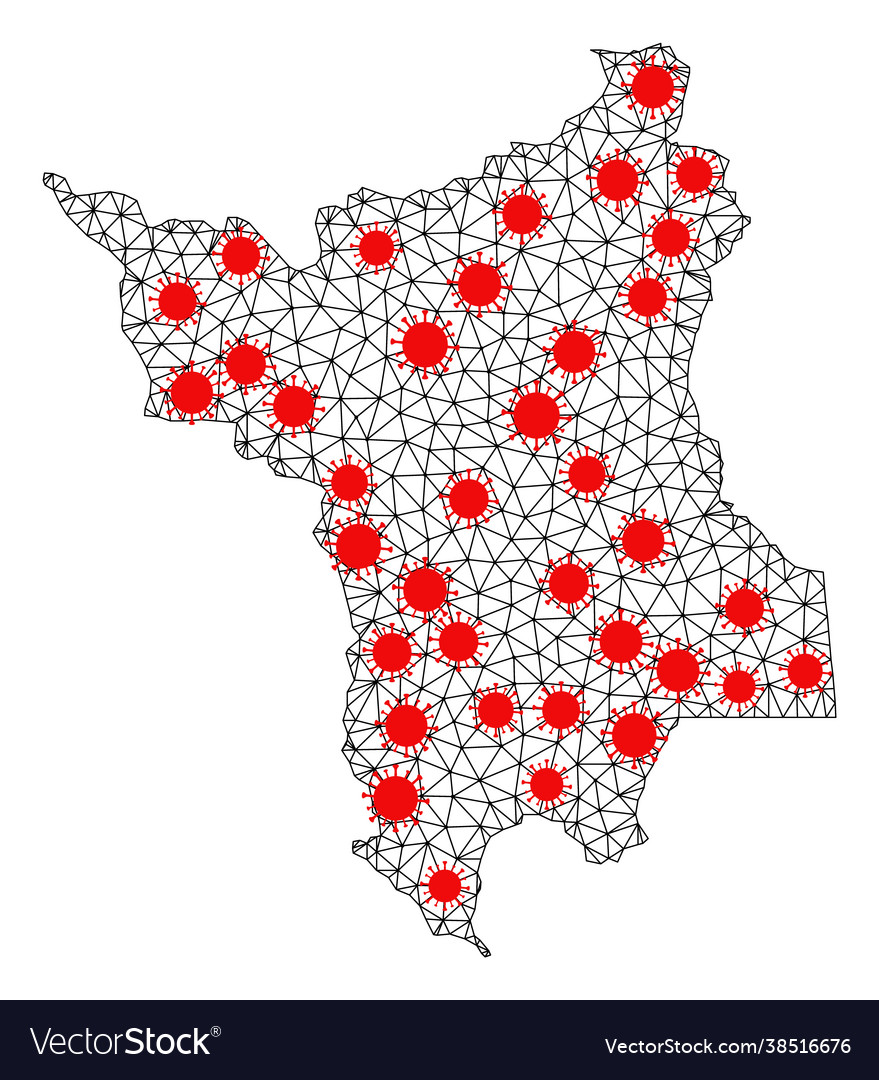 Mesh polygonal map roraima state with red Vector Image Mesh polygonal map roraima state with red