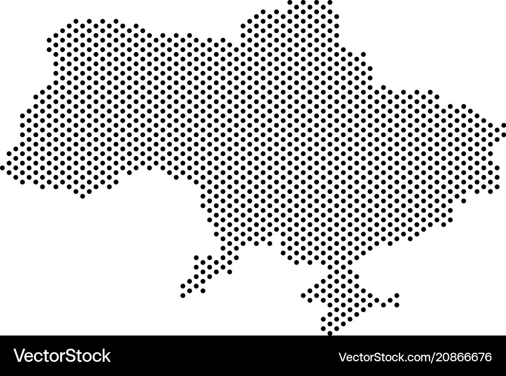 Pixelated Ukraine Map Royalty Free Vector Image