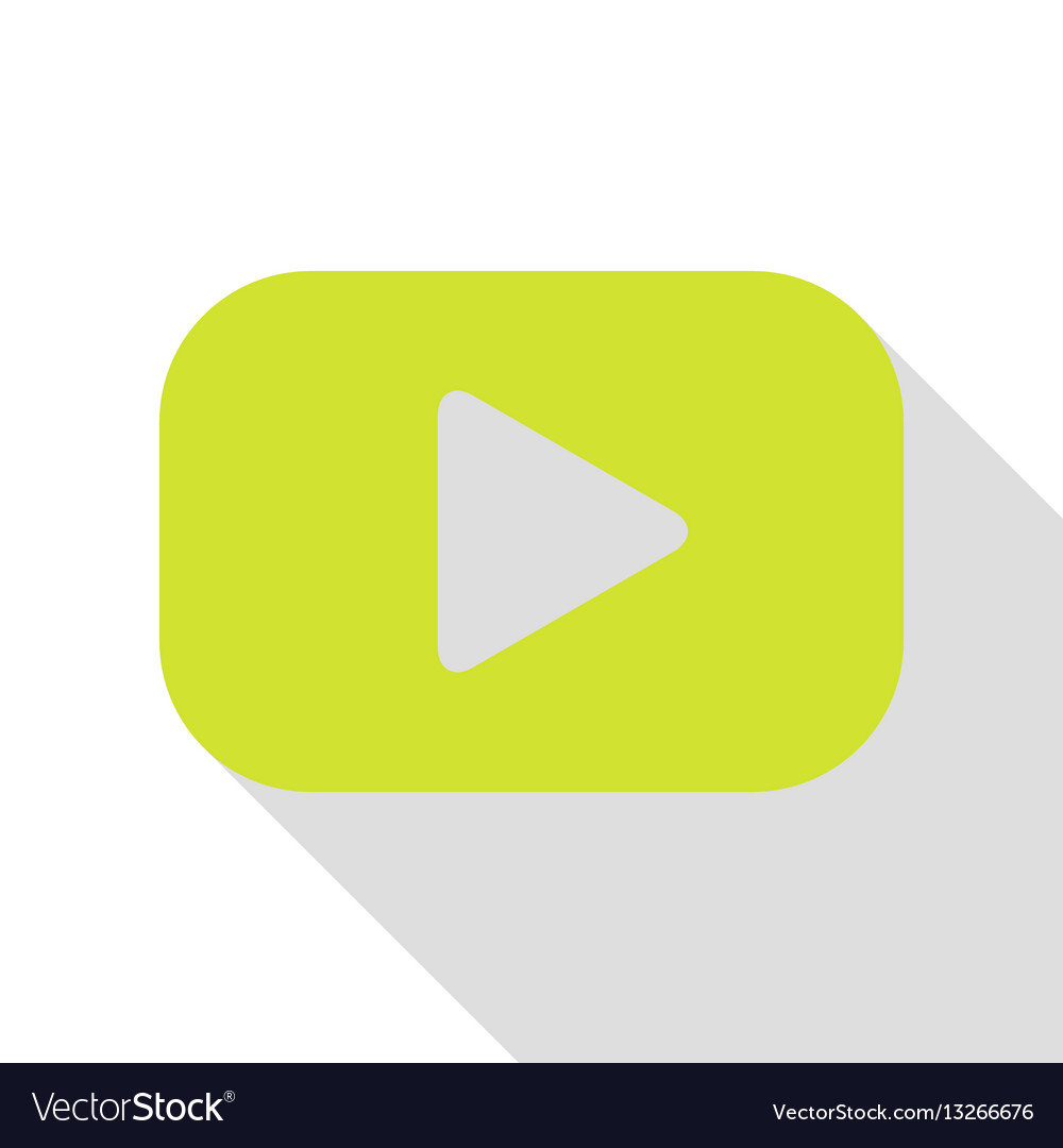 Play button sign pear icon with flat style shadow