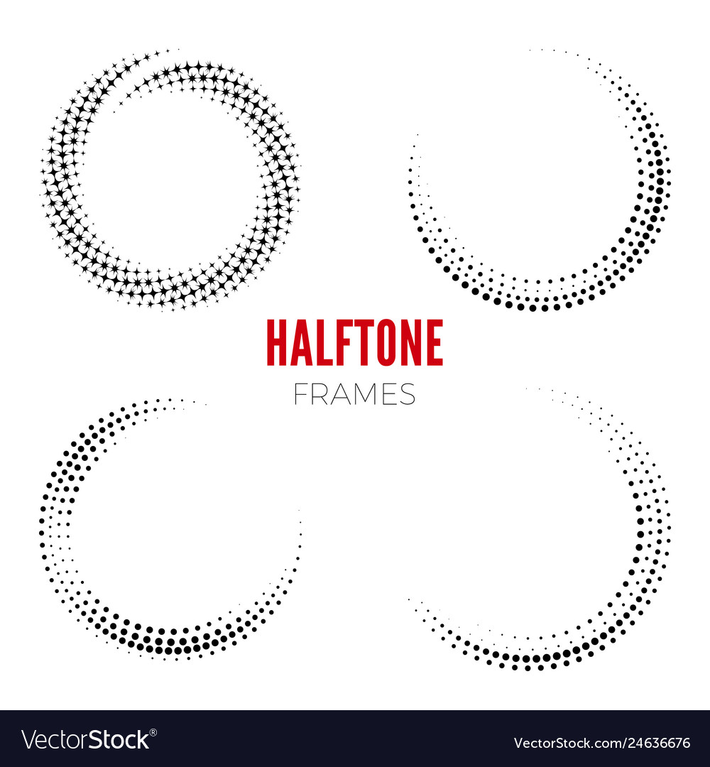 Round Halftone Frames - Abstract Set