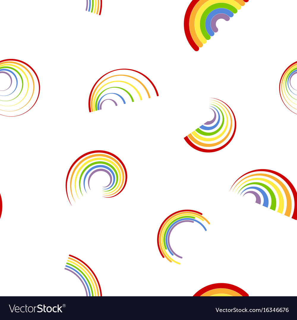 Seamless pattern with different rainbows