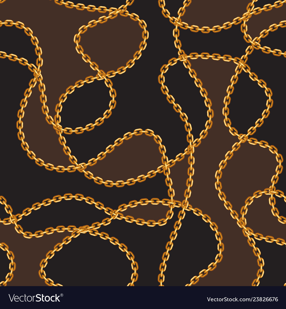 Seamless pattern with golden chains vector image Seamless pattern with golden chains