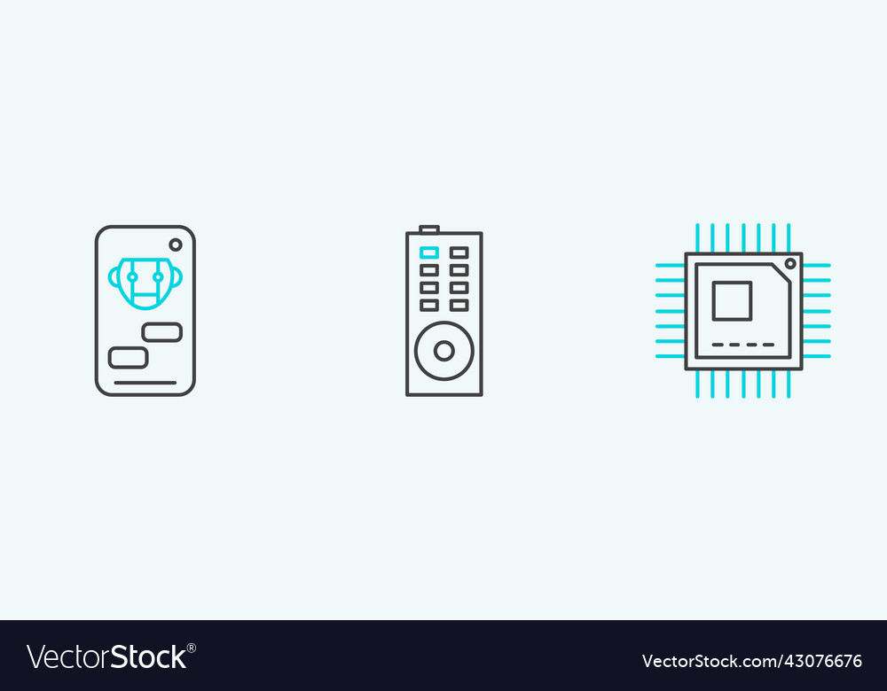 Zeilenprozessor mit Mikroschaltungen cpu bot einstellen vector image Zeilenprozessor mit Mikroschaltungen cpu bot einstellen