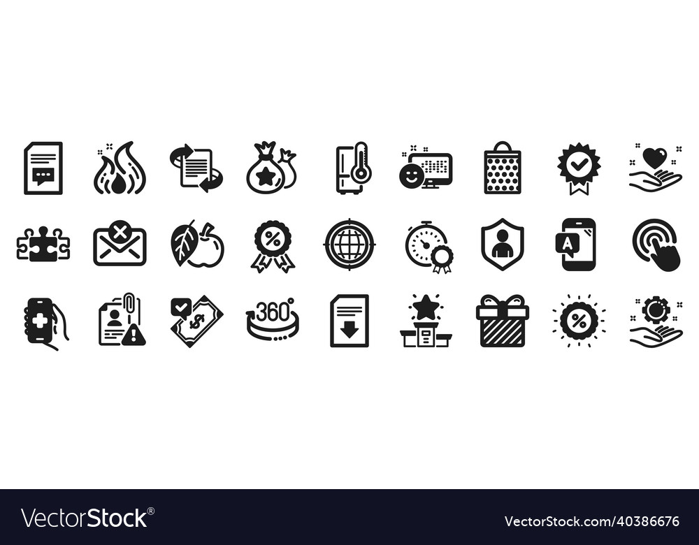 Set of business icons such as click security vector image Set of business icons such as click security