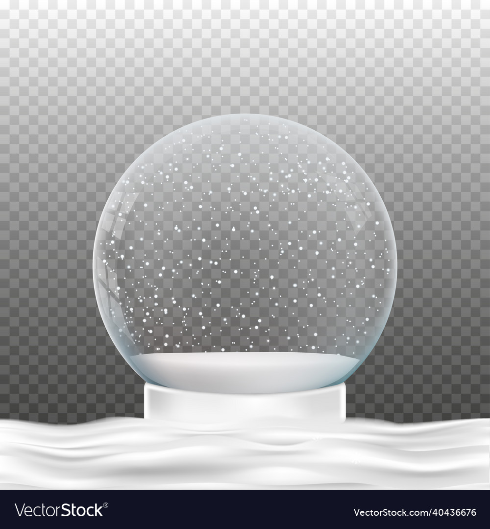 Snow globe with falling empty