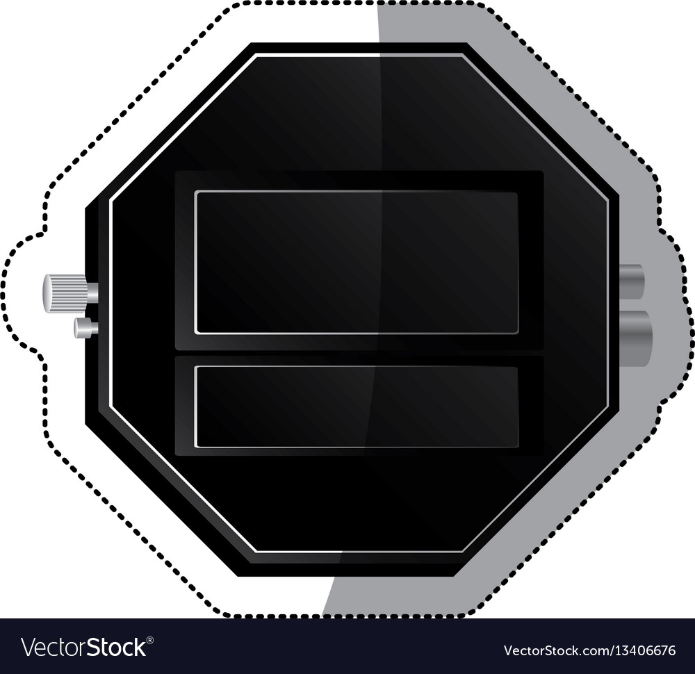 Sticker black empty screen digital chronometer