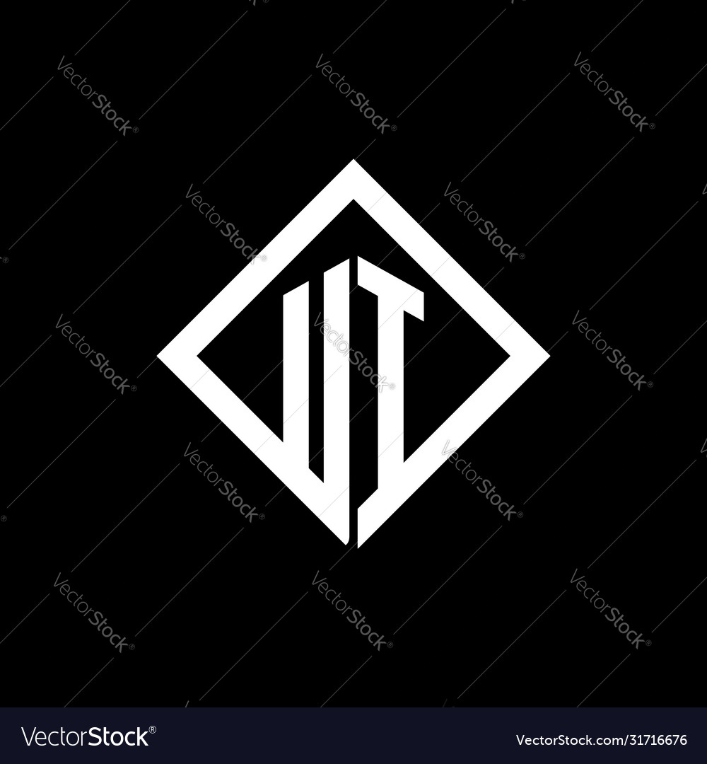 Ui logo monogram with square rotate style design
