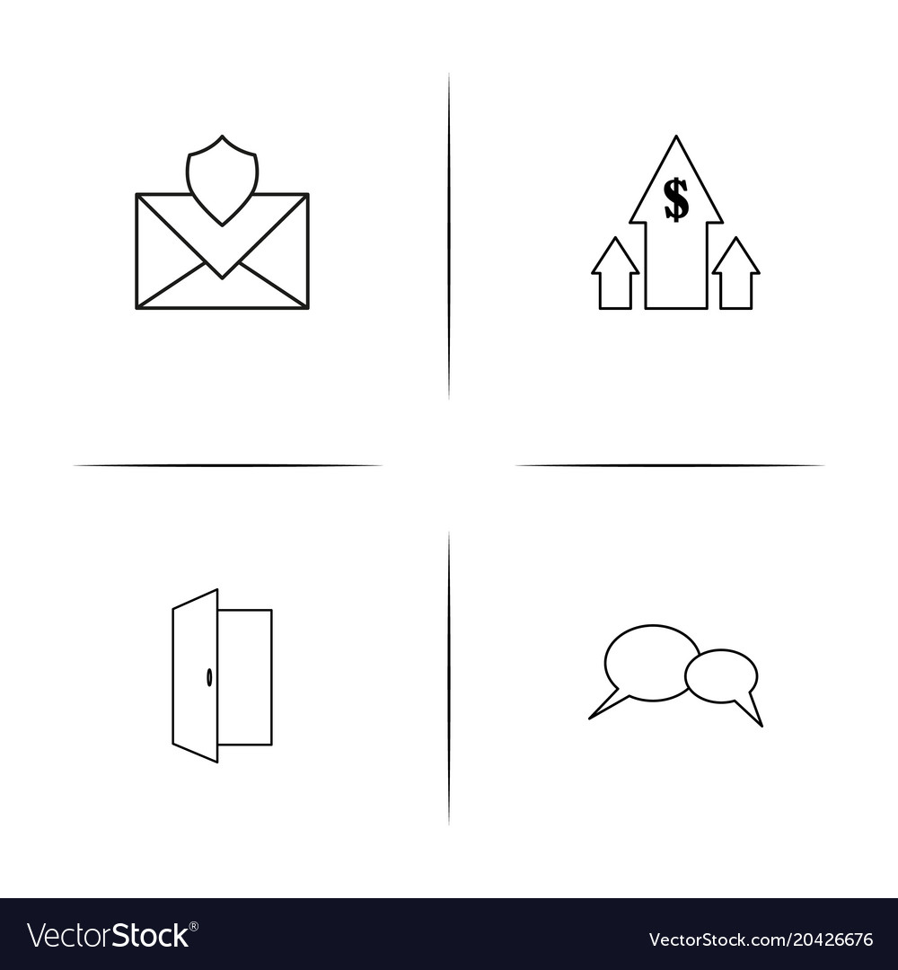 Web and text simple linear icon setsimple outline