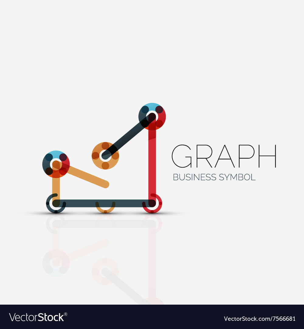 Abstract logo idea linear chart or graph