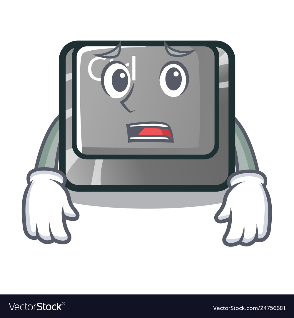Afraid character ctrl button attached on computer