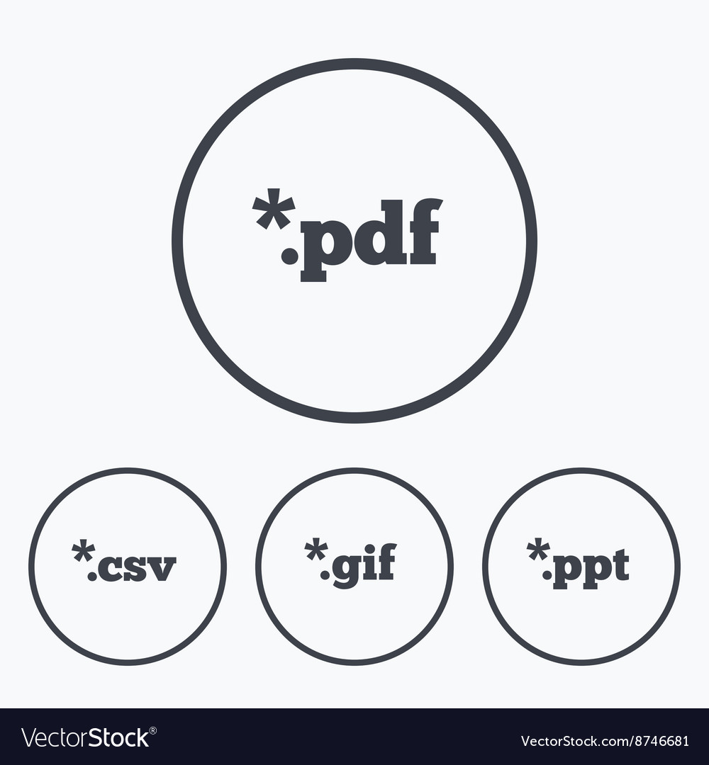 Document signs file extensions symbols