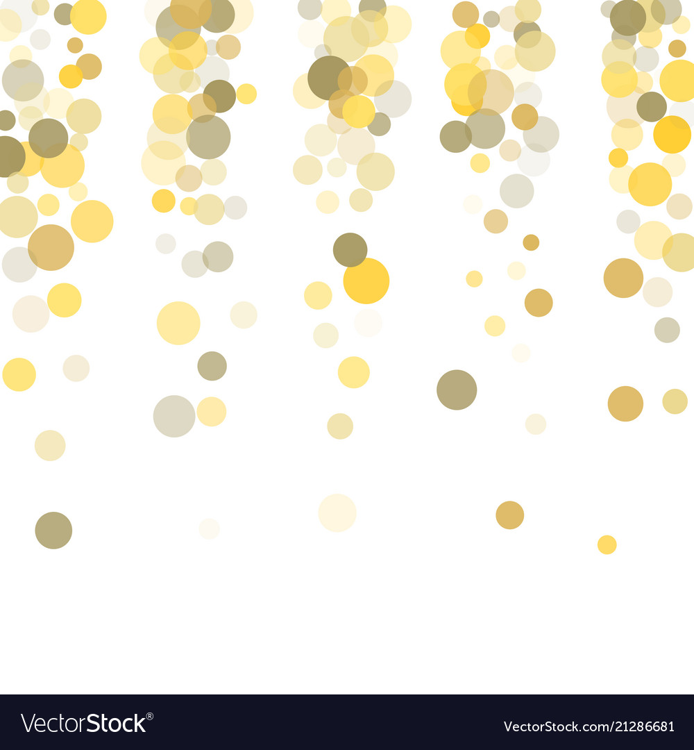 Golden dot confetti on white background