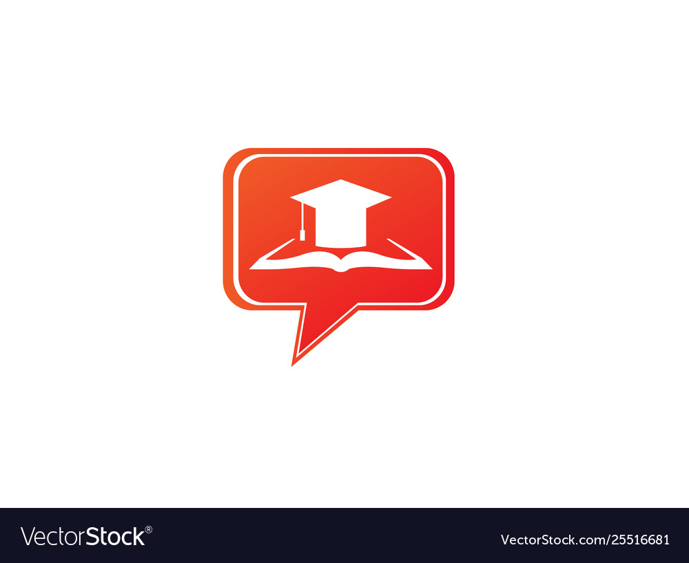 Graduation hat on papers book for logo design