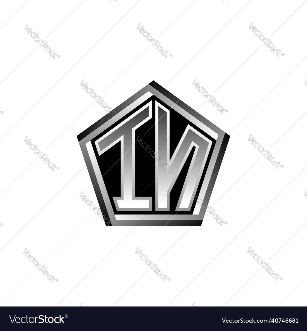 In Logo Monogramm silber geometrische modernes Design